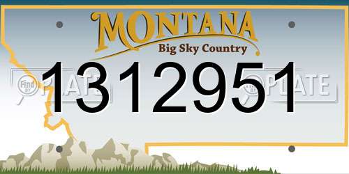 1312951 Montana License Plate