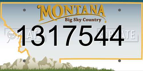 1317544 Montana License Plate
