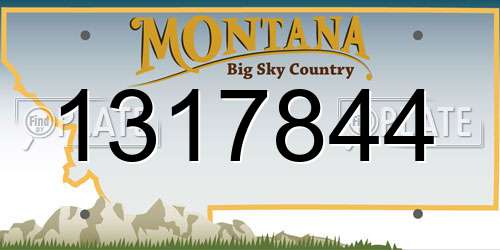 1317844 Montana License Plate