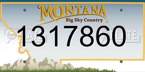 1317860 Montana License Plate
