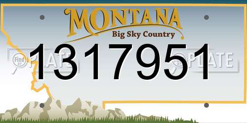 1317951 Montana License Plate