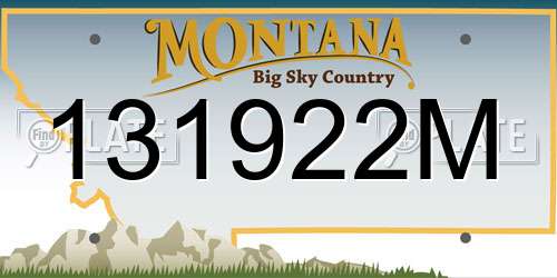 131922M Montana License Plate