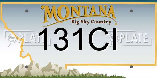 131CI Montana License Plate