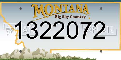 1322072 Montana License Plate