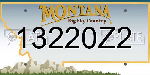 13220Z2 Montana License Plate