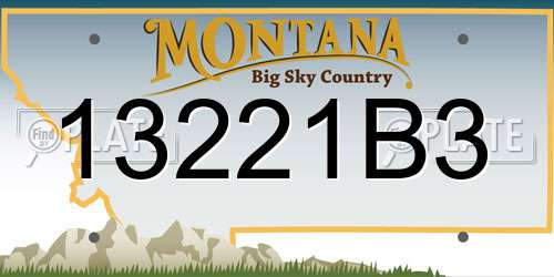 13221B3 Montana License Plate