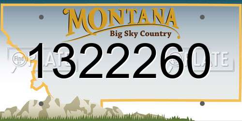 1322260 Montana License Plate