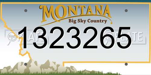 1323265 Montana License Plate
