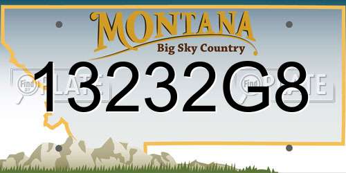 13232G8 Montana License Plate