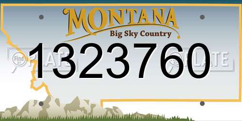 1323760 Montana License Plate