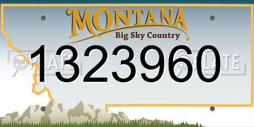 1323960 Montana License Plate