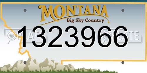 1323966 Montana License Plate