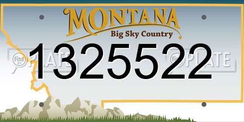 1325522 Montana License Plate