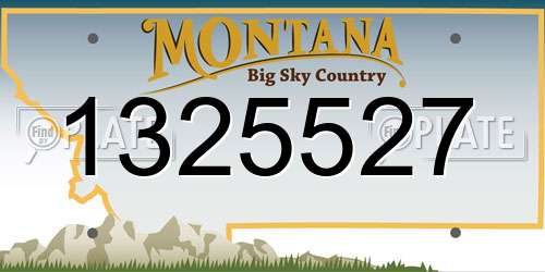 1325527 Montana License Plate