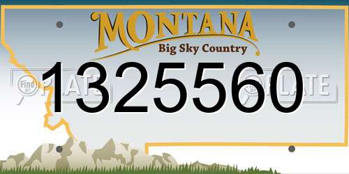 1325560 Montana License Plate