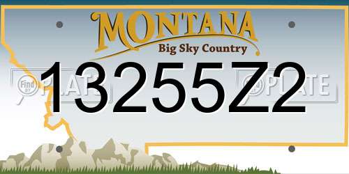13255Z2 Montana License Plate
