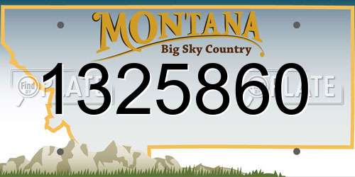 1325860 Montana License Plate