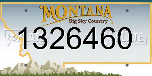 1326460 Montana License Plate
