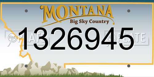 1326945 Montana License Plate