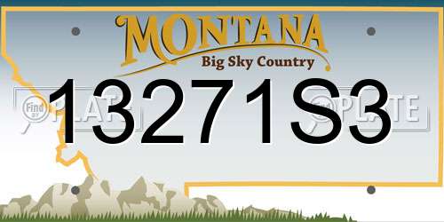 13271S3 Montana License Plate
