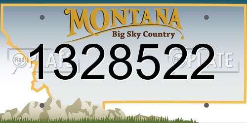 1328522 Montana License Plate