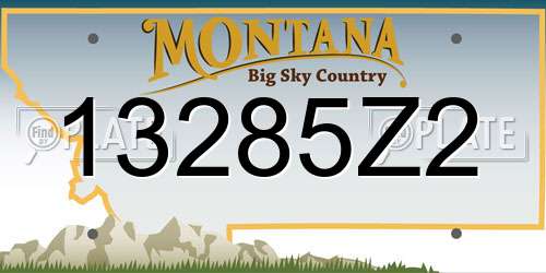 13285Z2 Montana License Plate