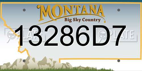 13286D7 Montana License Plate