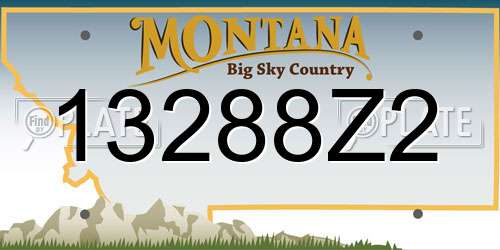 13288Z2 Montana License Plate