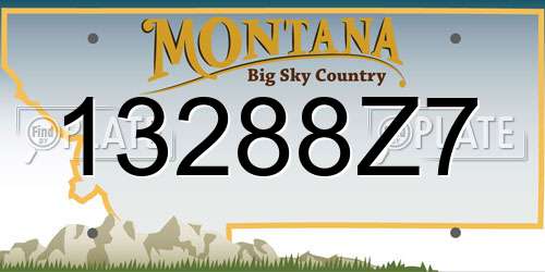 13288Z7 Montana License Plate