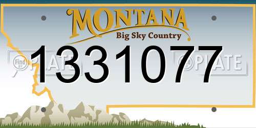 1331077 Montana License Plate