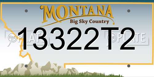 13322T2 Montana License Plate