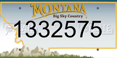 1332575 Montana License Plate