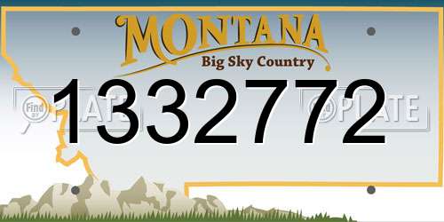 1332772 Montana License Plate