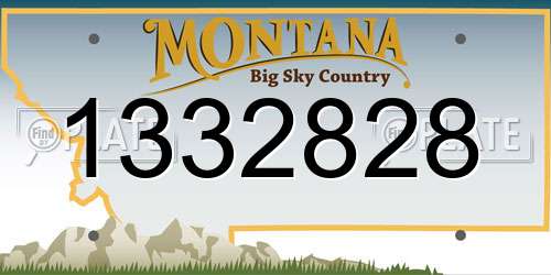 1332828 Montana License Plate
