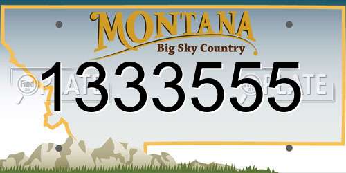1333555 Montana License Plate