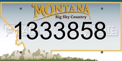 1333858 Montana License Plate