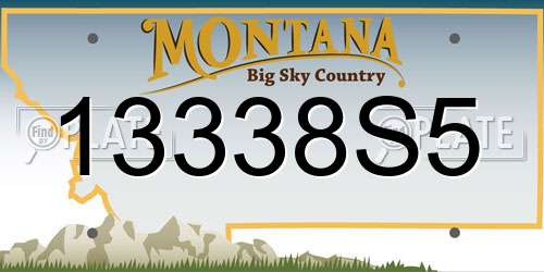 13338S5 Montana License Plate