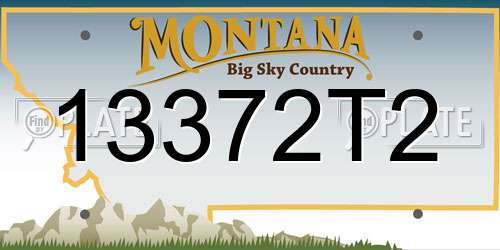 13372T2 Montana License Plate