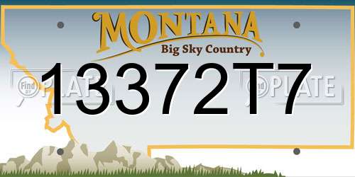 13372T7 Montana License Plate