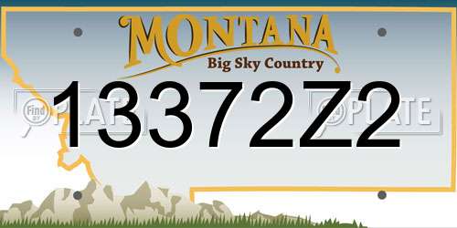 13372Z2 Montana License Plate