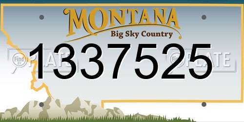 1337525 Montana License Plate