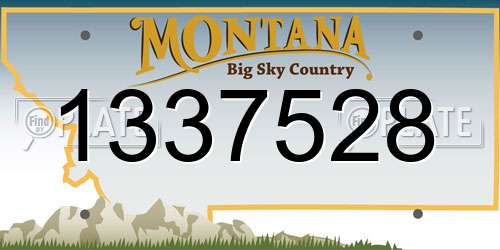 1337528 Montana License Plate