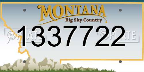 1337722 Montana License Plate