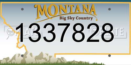 1337828 Montana License Plate