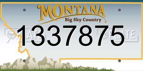 1337875 Montana License Plate