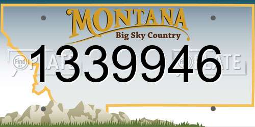 1339946 Montana License Plate