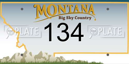 134 Montana License Plate