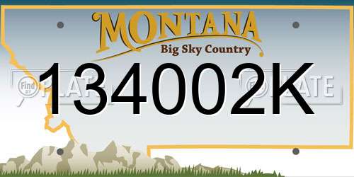 134002K Montana License Plate
