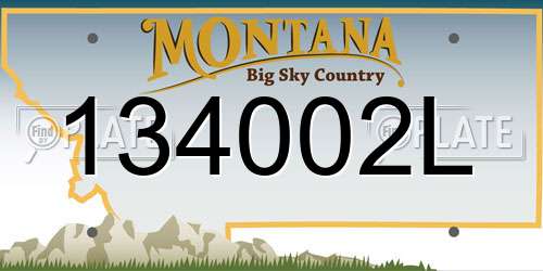 134002L Montana License Plate