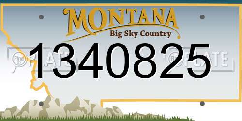 1340825 Montana License Plate